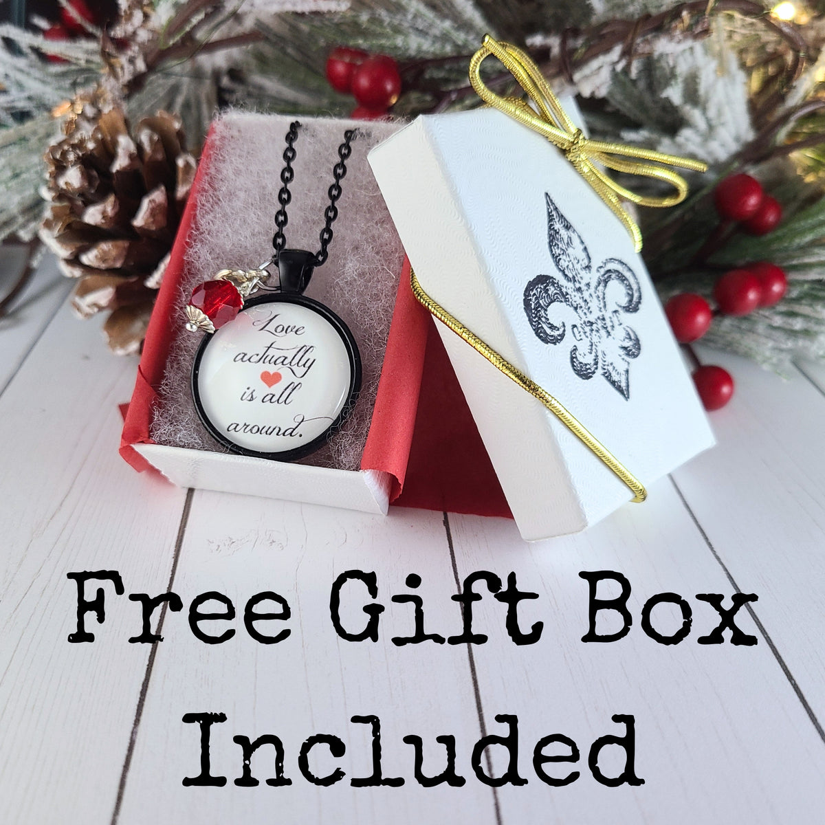 Love Actually Necklace, Love Actually Is All Around Quote, Christmas Movie Jewelry