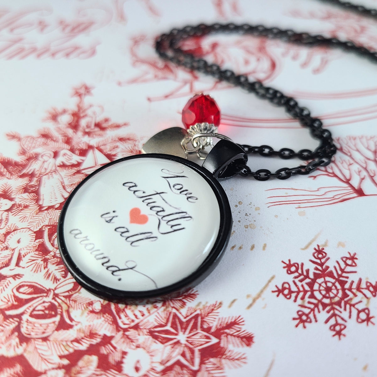 Love Actually Necklace, Love Actually Is All Around Quote, Christmas Movie Jewelry
