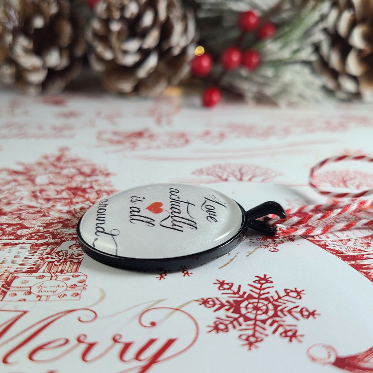 Love Actually Ornament, Love Is All Around Christmas Quote, Personalized