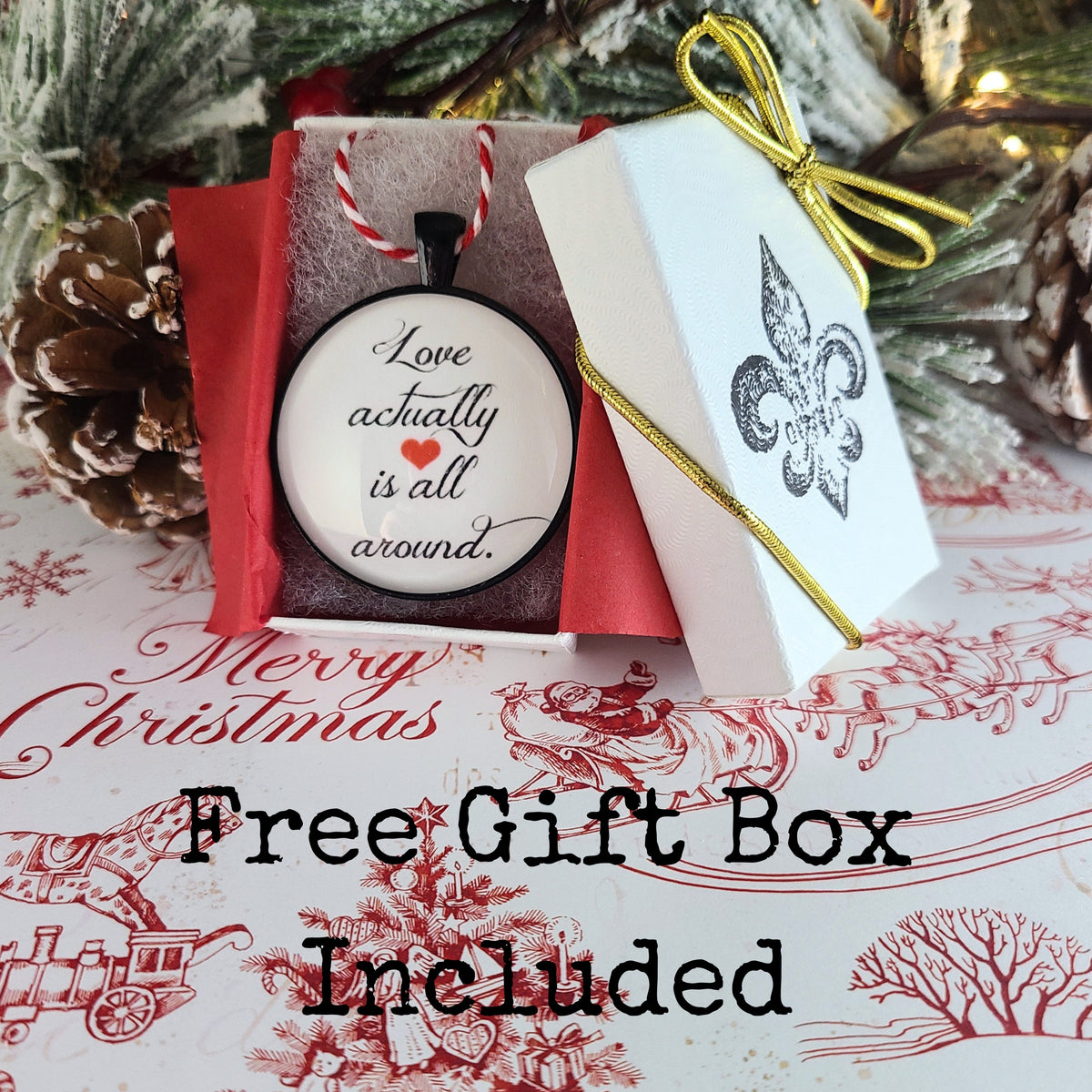 Love Actually Ornament, Love Is All Around Christmas Quote, Personalized