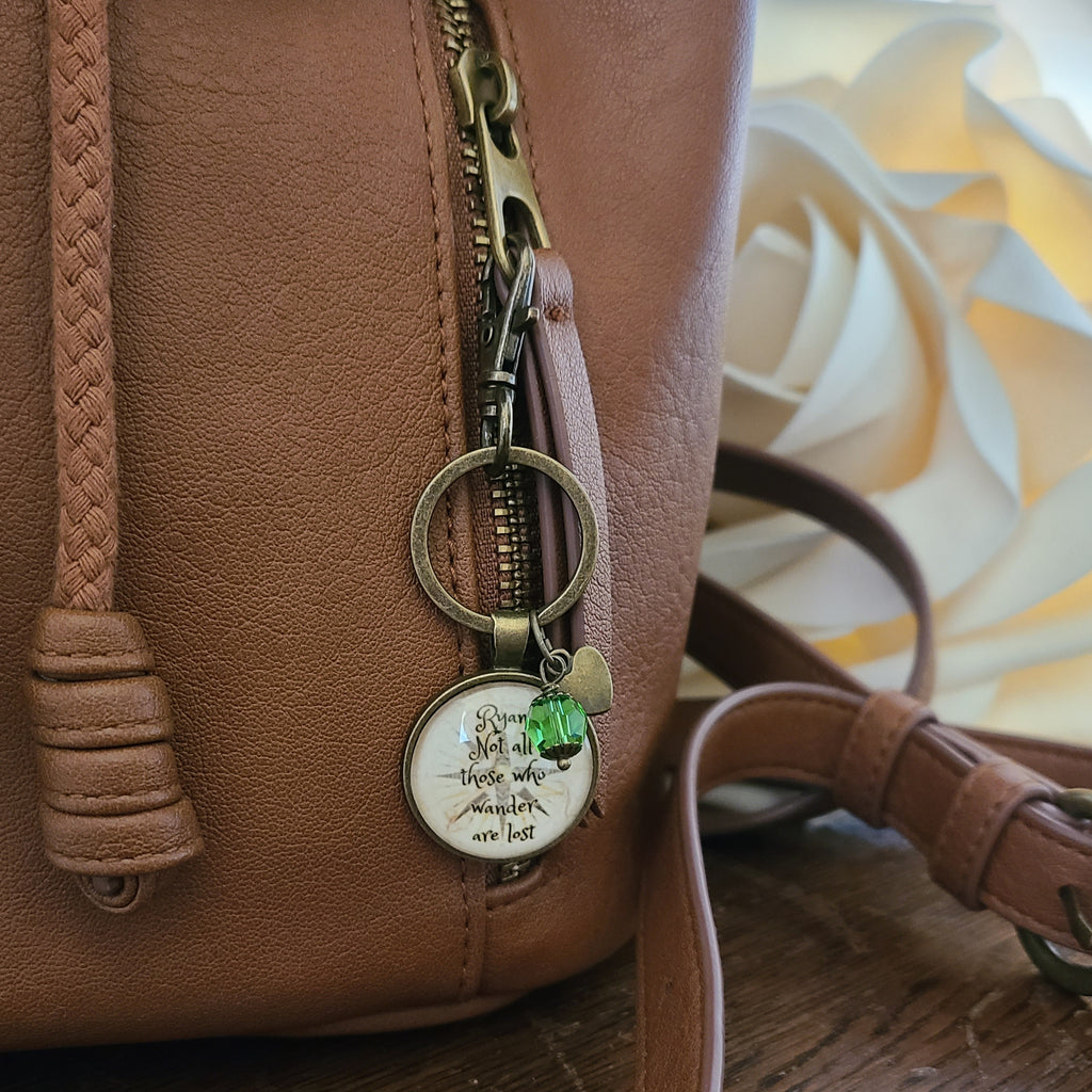 Not All Those Who Wander Are Lost — Tolkien Quote Necklace or Keychain LOTR Literary Gift