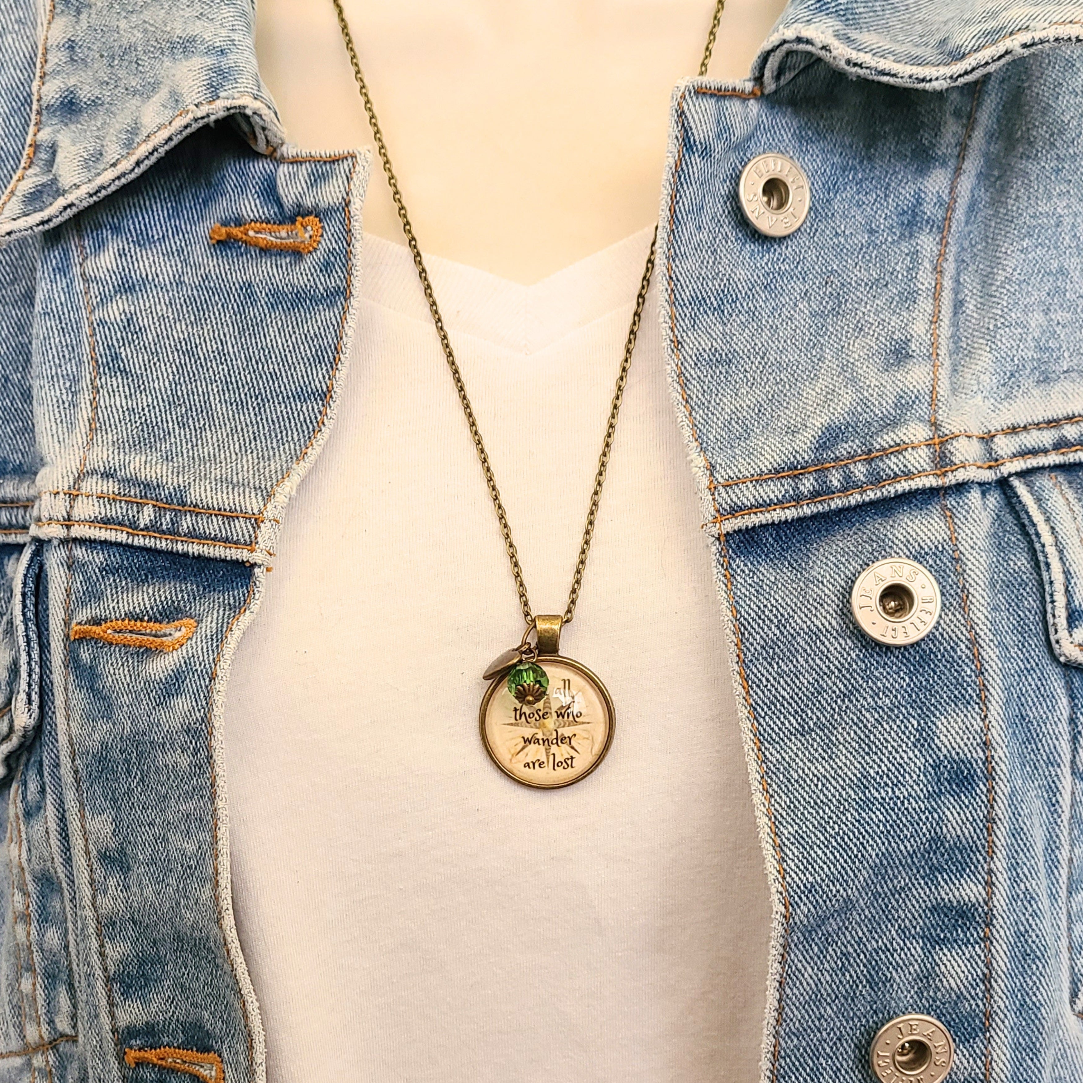 Not All Those Who Wander Are Lost — Tolkien Quote Necklace or Keychain LOTR Literary Gift