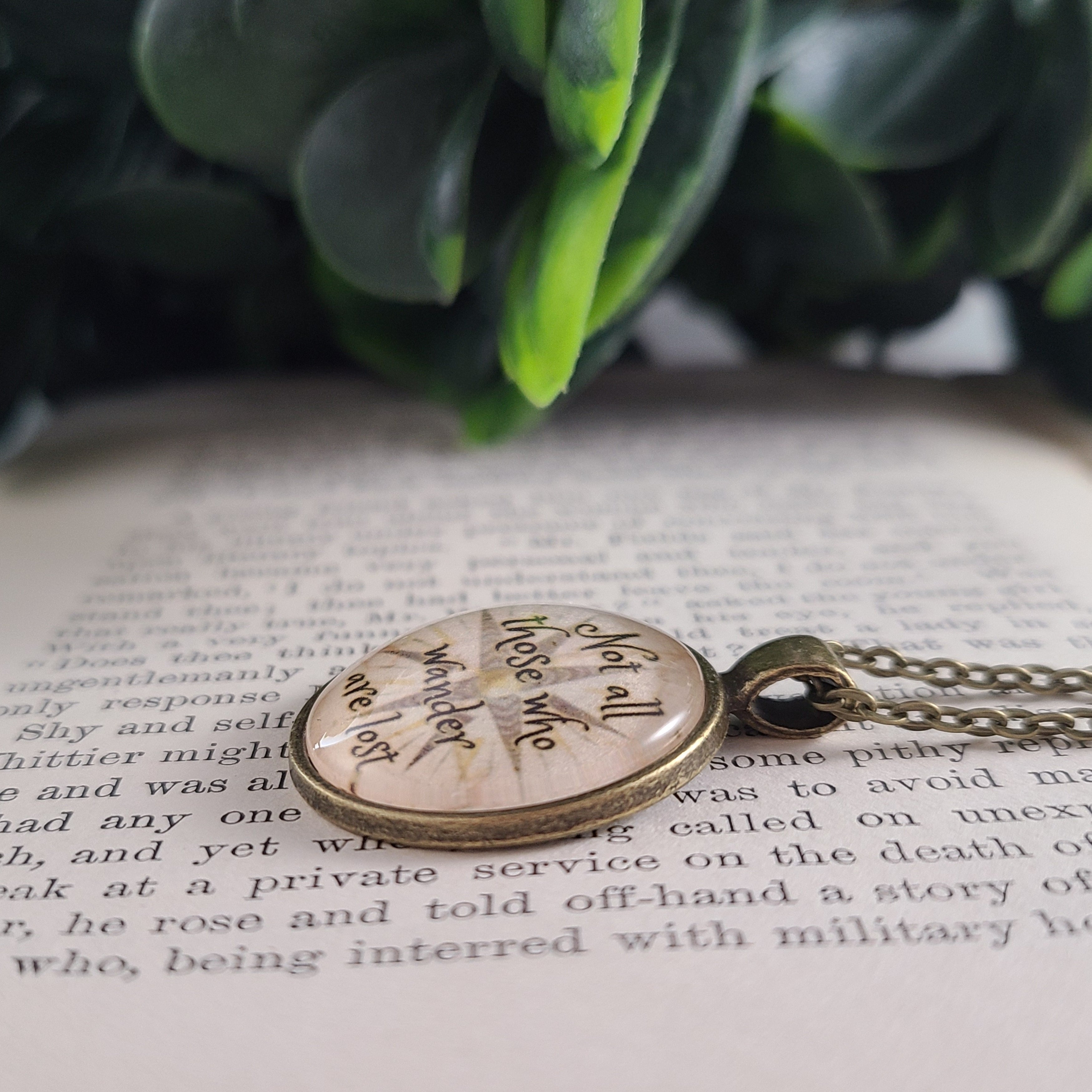 Not All Those Who Wander Are Lost — Tolkien Quote Necklace or Keychain LOTR Literary Gift