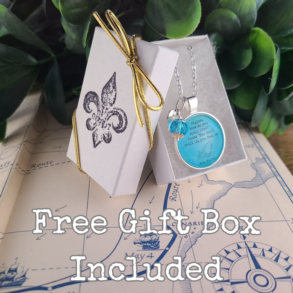 Winnie the Pooh and Piglet Love Quote Necklace or Keychain — How Do You Spell Love AA Milne Gift