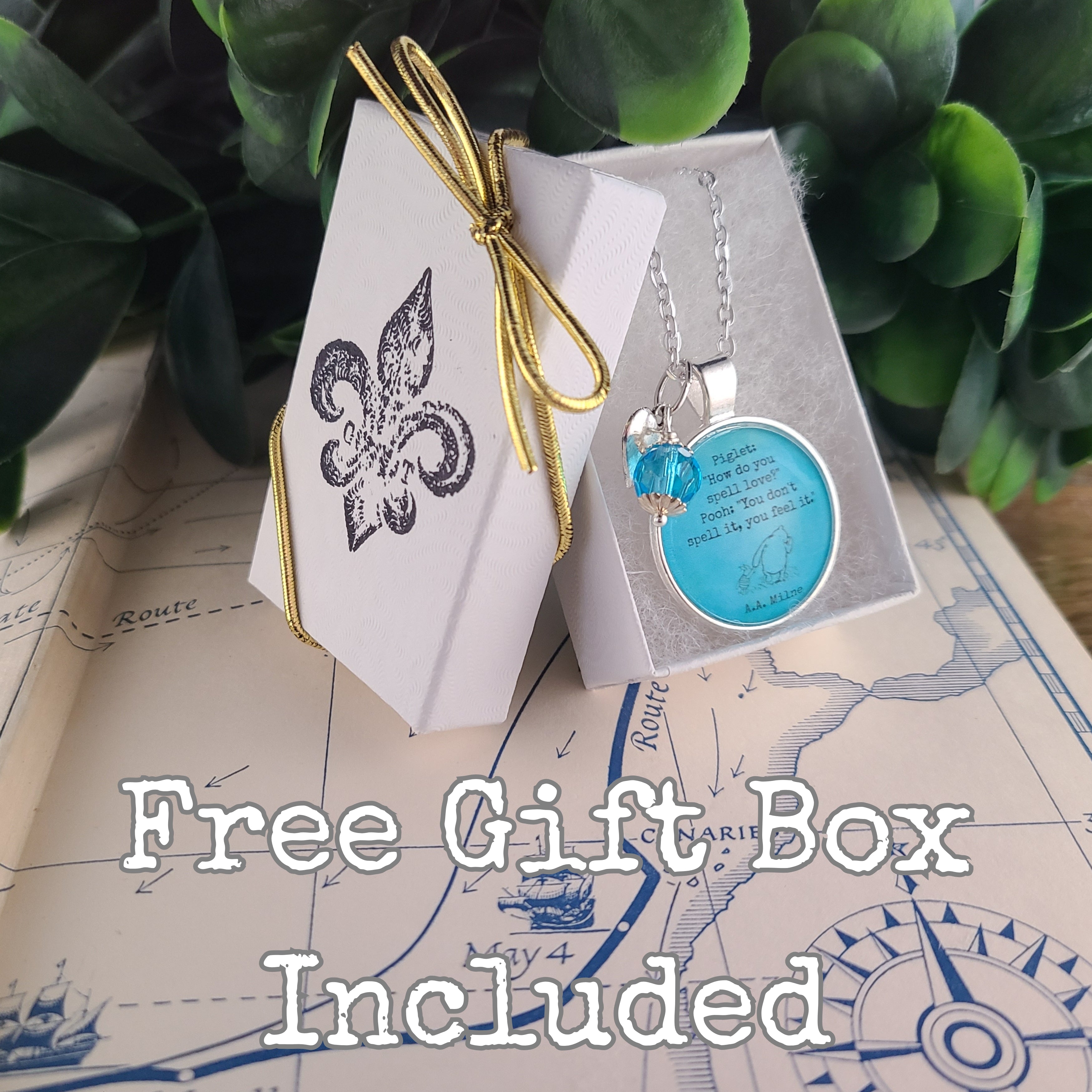 Winnie the Pooh and Piglet Love Quote Necklace or Keychain — How Do You Spell Love AA Milne Gift