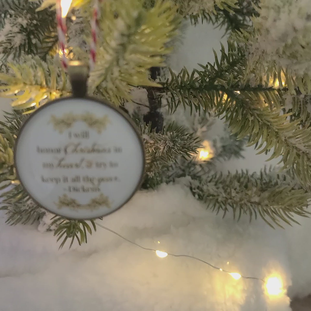 A Christmas Carol Ornament – Dickens Quote, I Will Honor Christmas