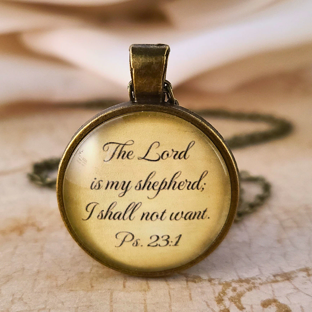 The Lord Is My Shepherd Necklace or Keychain — Psalm 23:1 Bible Verse Pendant