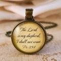 The Lord Is My Shepherd Necklace or Keychain — Psalm 23:1 Bible Verse Pendant