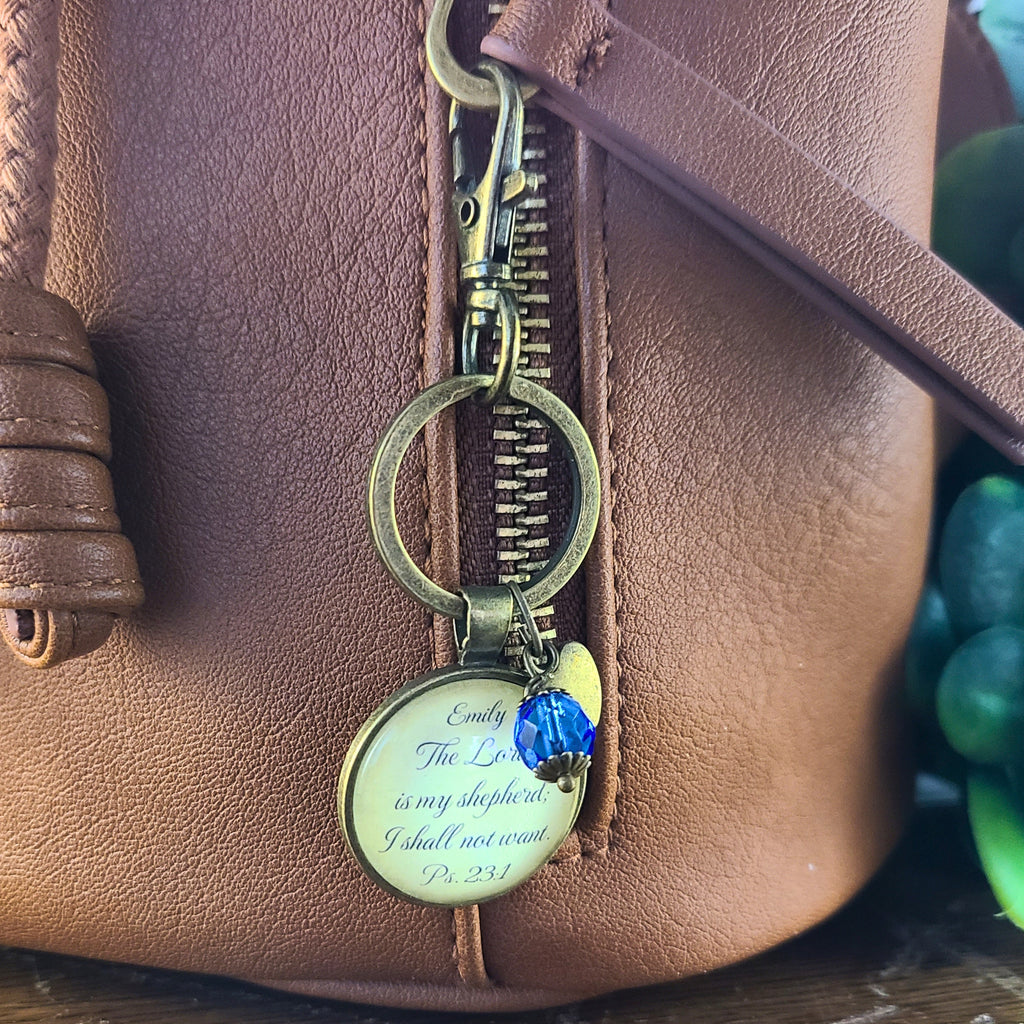 The Lord Is My Shepherd Necklace or Keychain — Psalm 23:1 Bible Verse Pendant