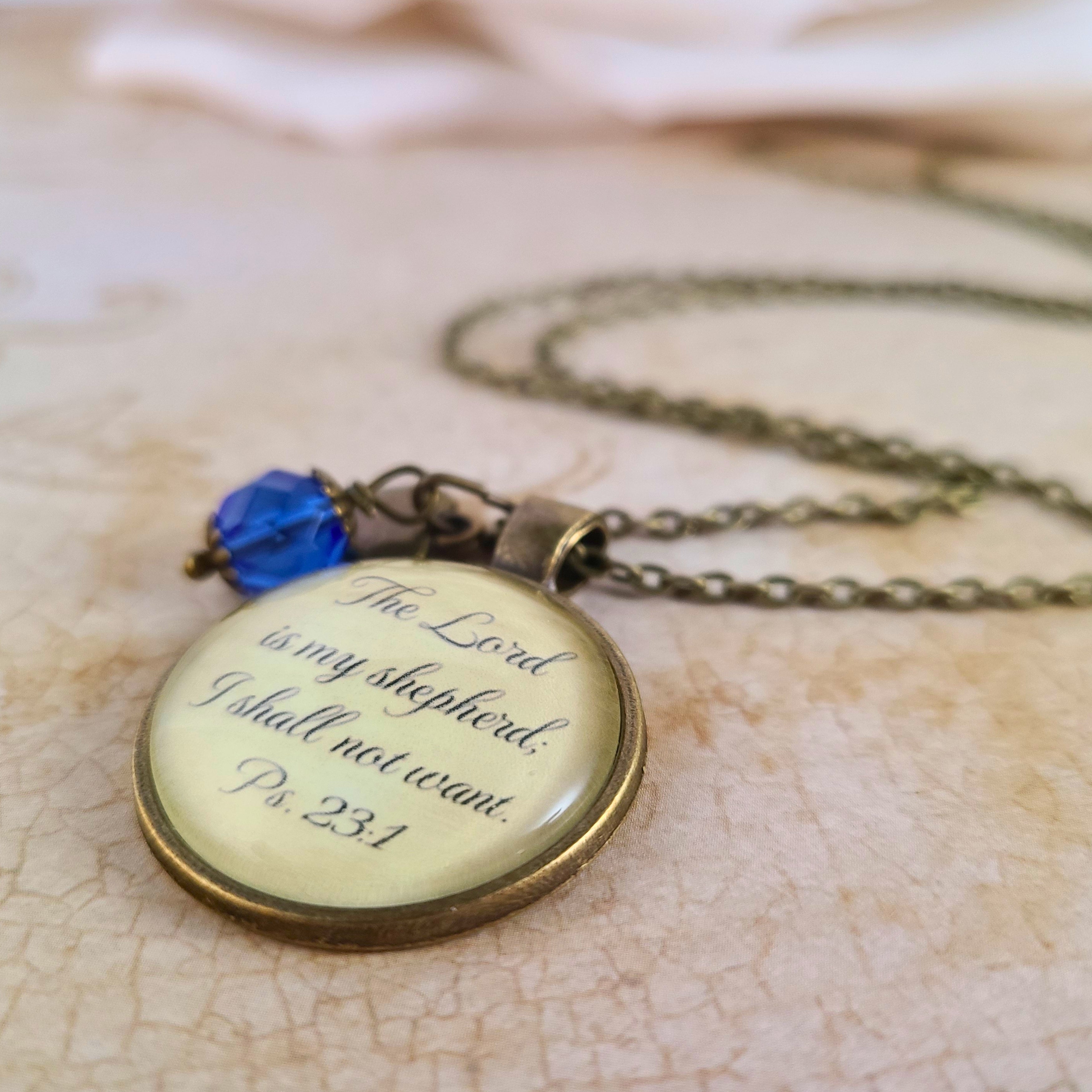 The Lord Is My Shepherd Necklace or Keychain — Psalm 23:1 Bible Verse Pendant