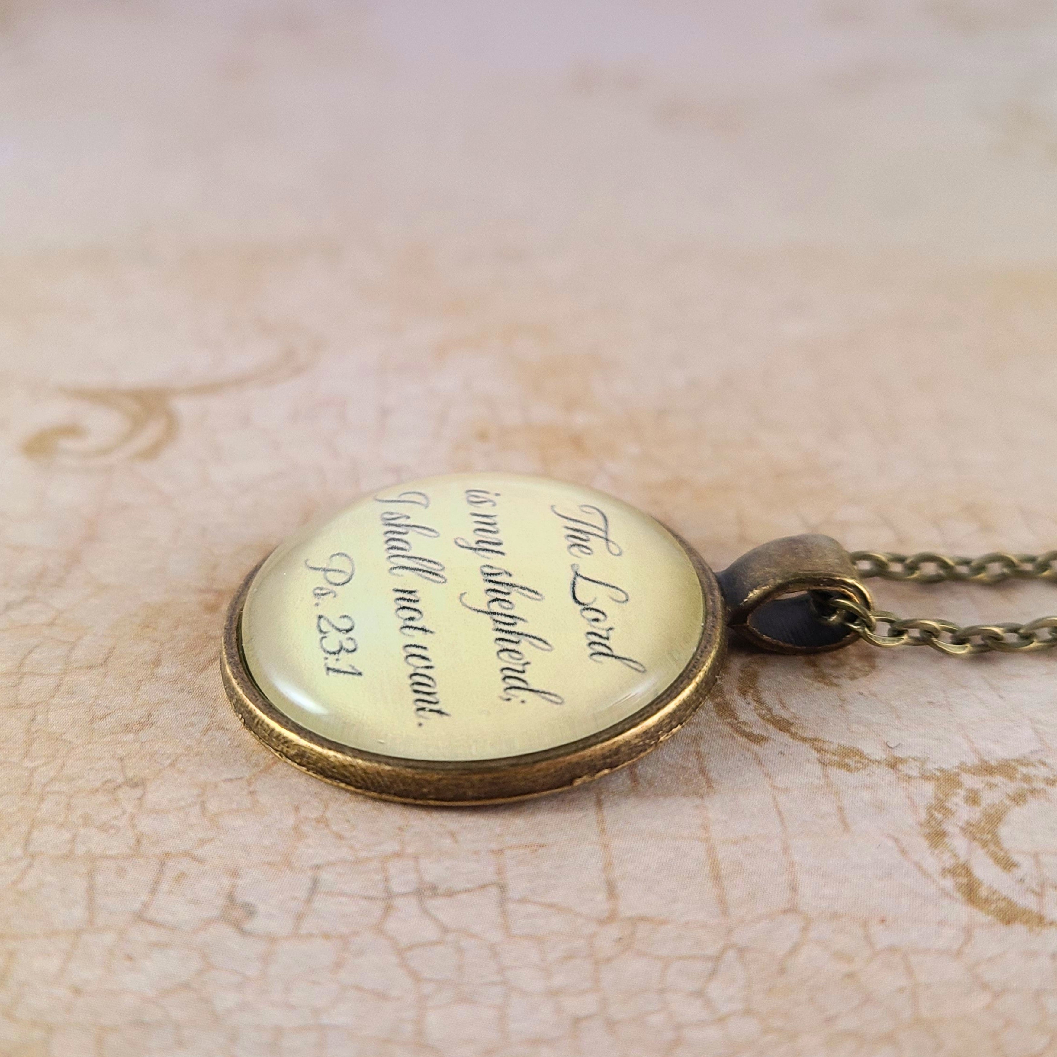 The Lord Is My Shepherd Necklace or Keychain — Psalm 23:1 Bible Verse Pendant