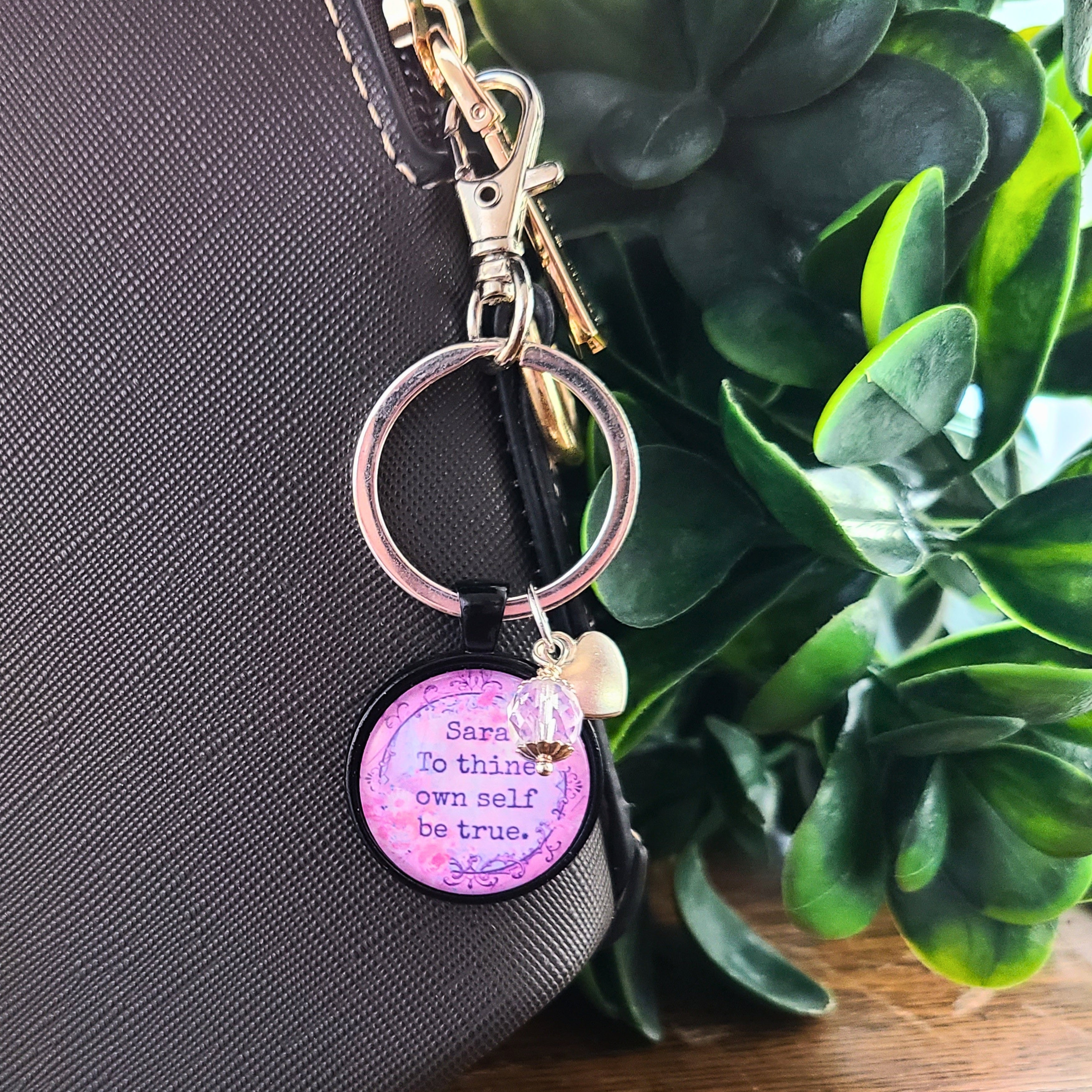To Thine Own Self Be True Necklace or Keychain — Shakespeare Quote Pendant