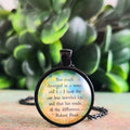 Robert Frost Necklace, The Road Less Traveled, Two Roads Diverged Quote Pendant