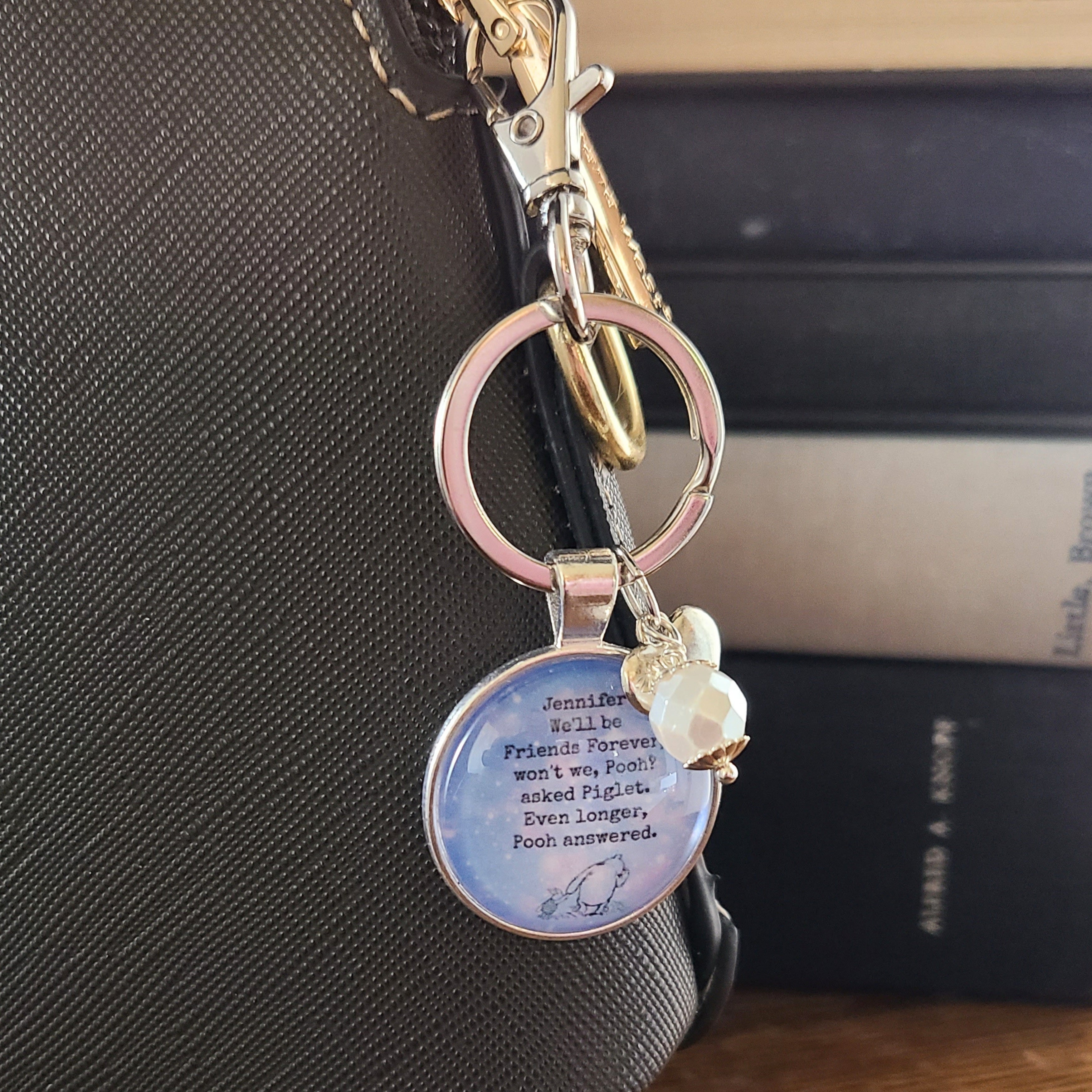 Winnie the Pooh Friends Forever Necklace or Keychain — Pooh & Piglet AA Milne Quote Friendship Gift