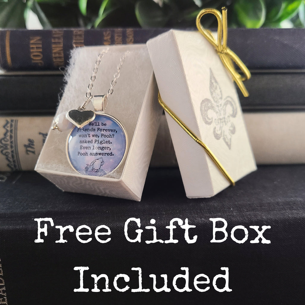Winnie the Pooh Friends Forever Necklace or Keychain — Pooh & Piglet AA Milne Quote Friendship Gift