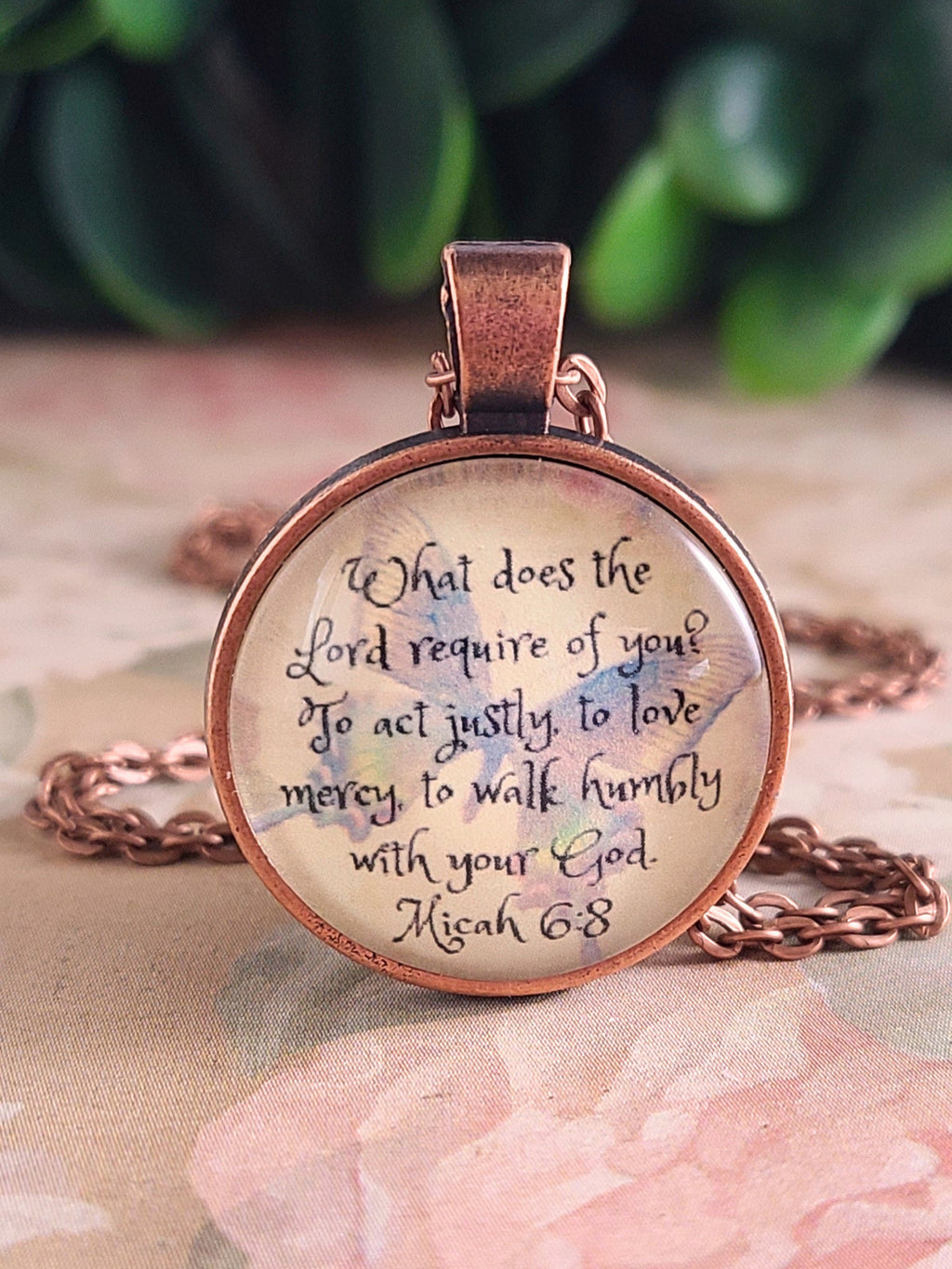 Micah 6:8 Bible Verse Necklace or Keychain | Act Justly Love Mercy | Christian Scripture Gift, Church Gift, Christian Birthday Gift for Her | Personalized