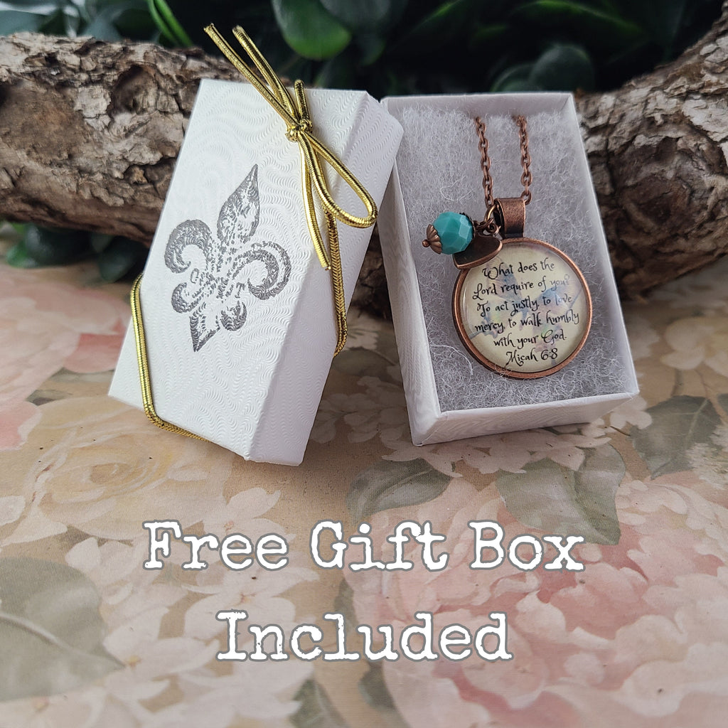 Micah 6:8 Bible Verse Necklace or Keychain | Act Justly Love Mercy | Christian Scripture Gift, Church Gift, Christian Birthday Gift for Her | Personalized
