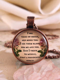 What a Wonderful World Necklace or Keychain | Louis Armstrong Song Quote | Music Lover Gift, Nature Lover Gift, Inspirational Gift for Her | Personalized