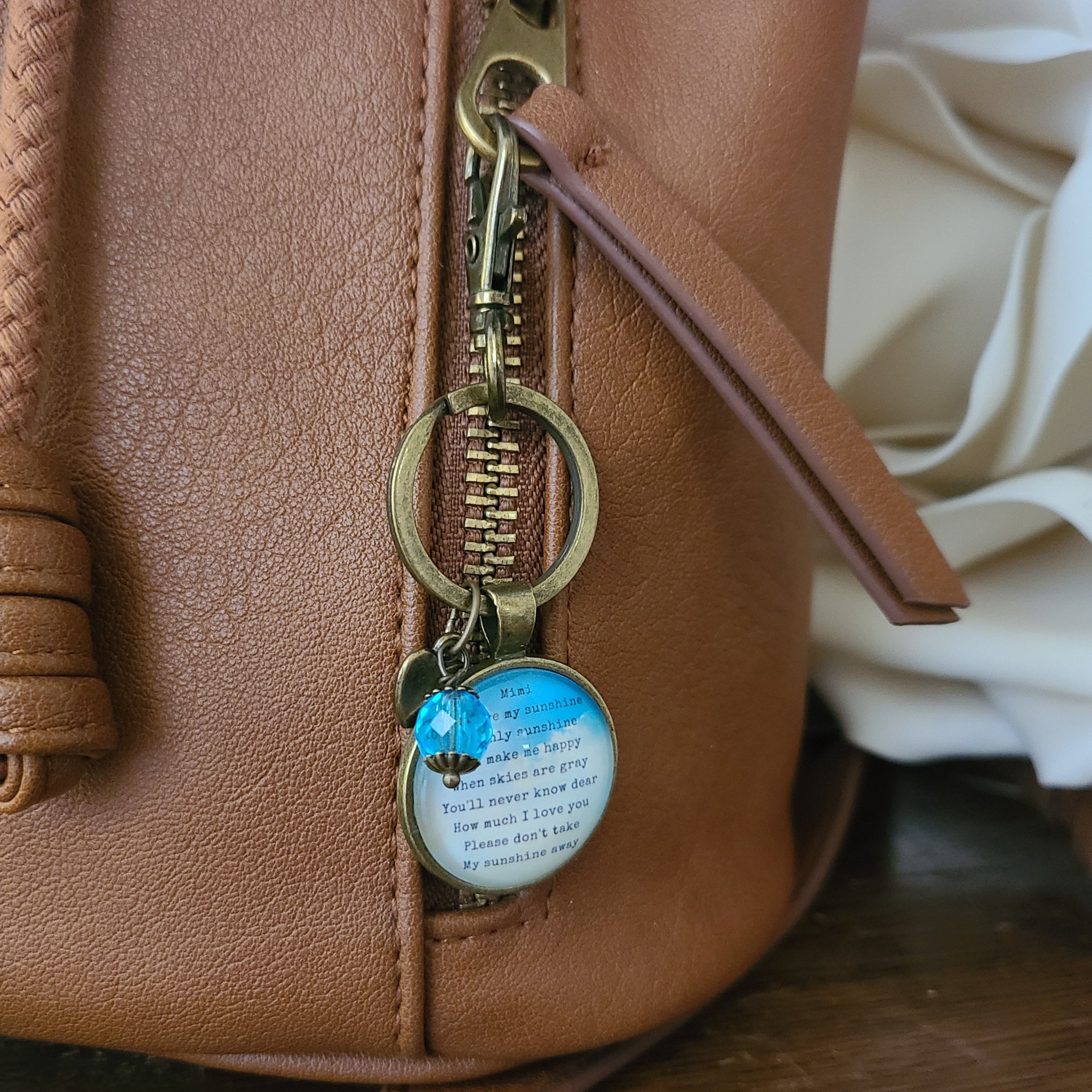 You Are My Sunshine Necklace or Keychain — Song Lyrics Memorial Gift Mother Daughter Gift