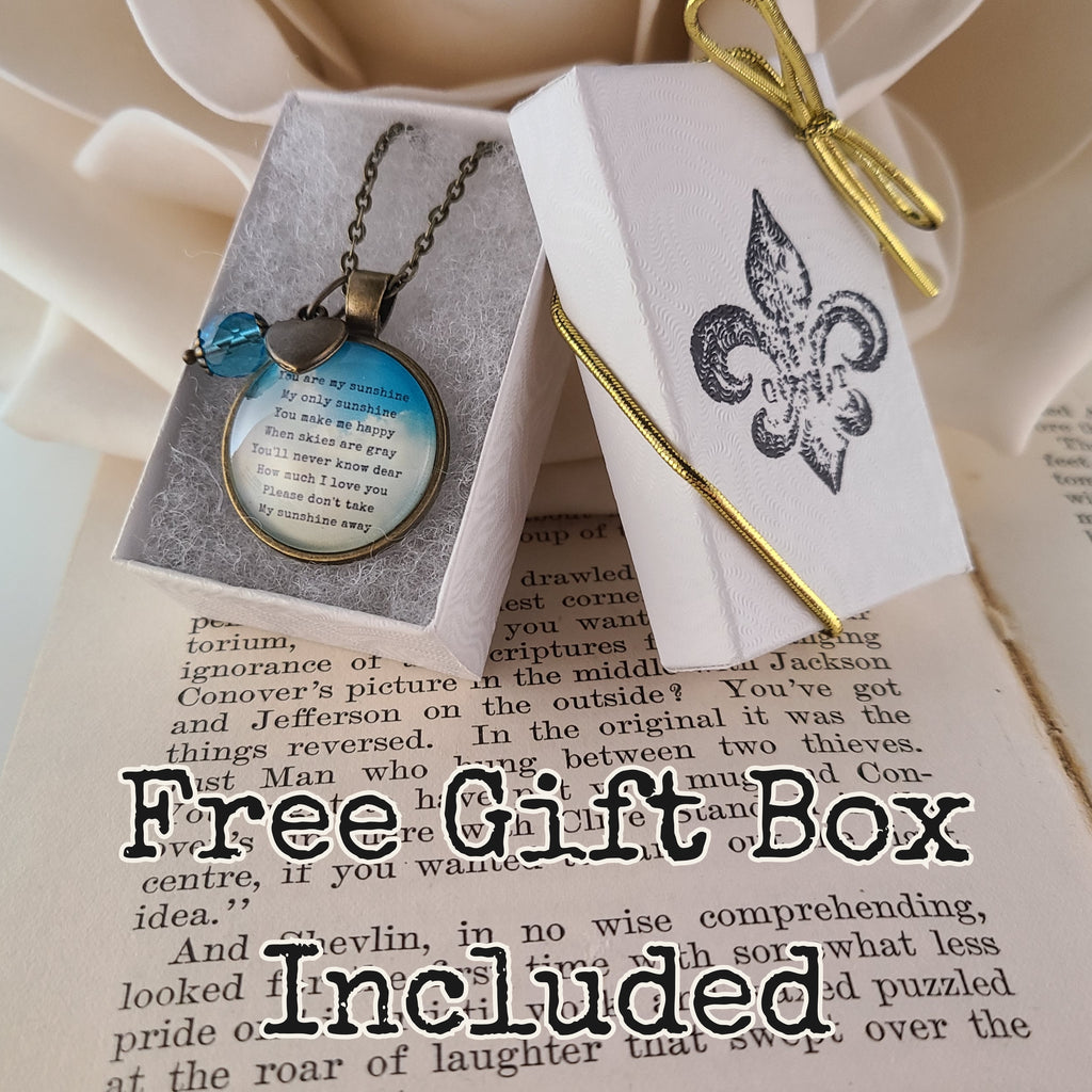 You Are My Sunshine Necklace or Keychain — Song Lyrics Memorial Gift Mother Daughter Gift