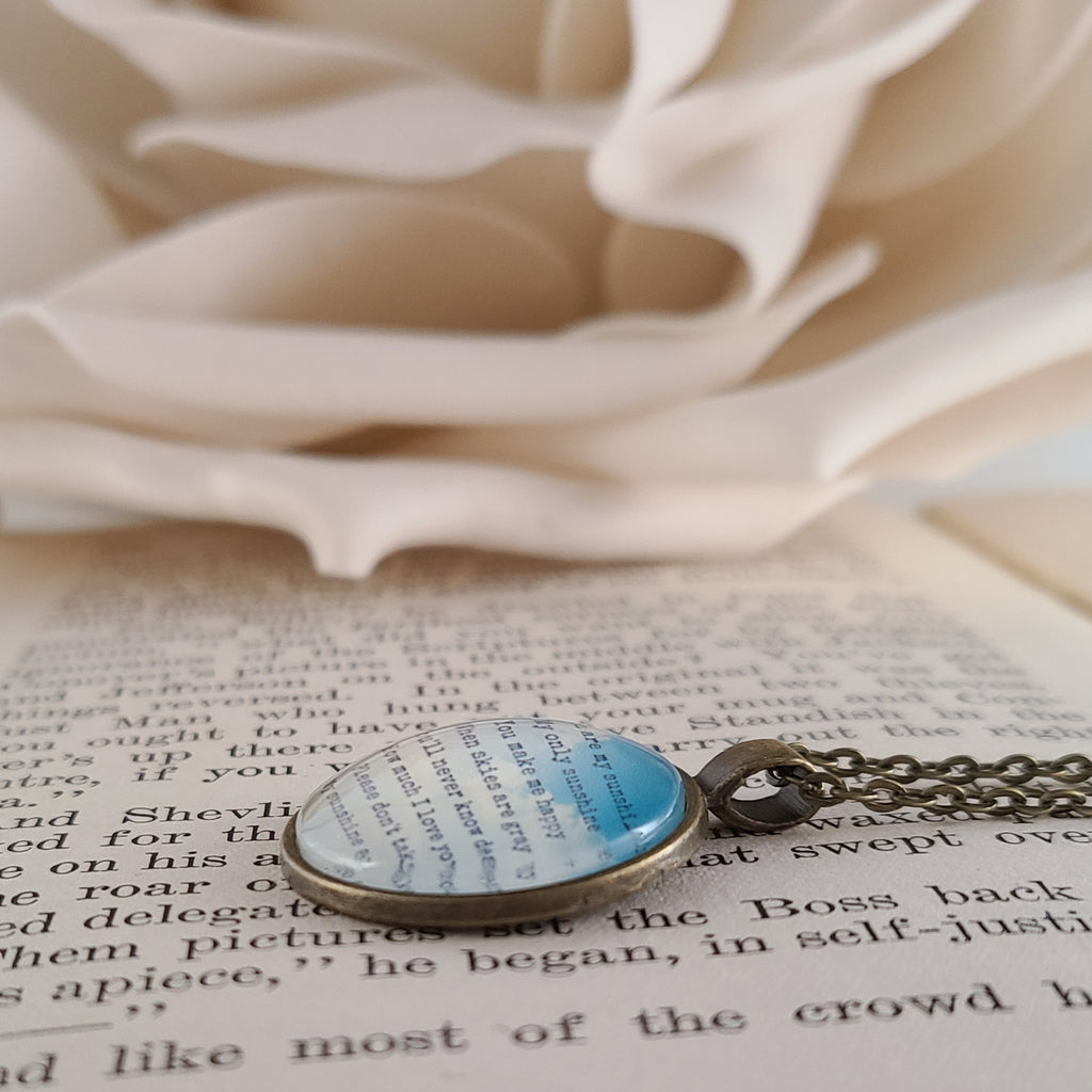 You Are My Sunshine Necklace or Keychain — Song Lyrics Memorial Gift Mother Daughter Gift