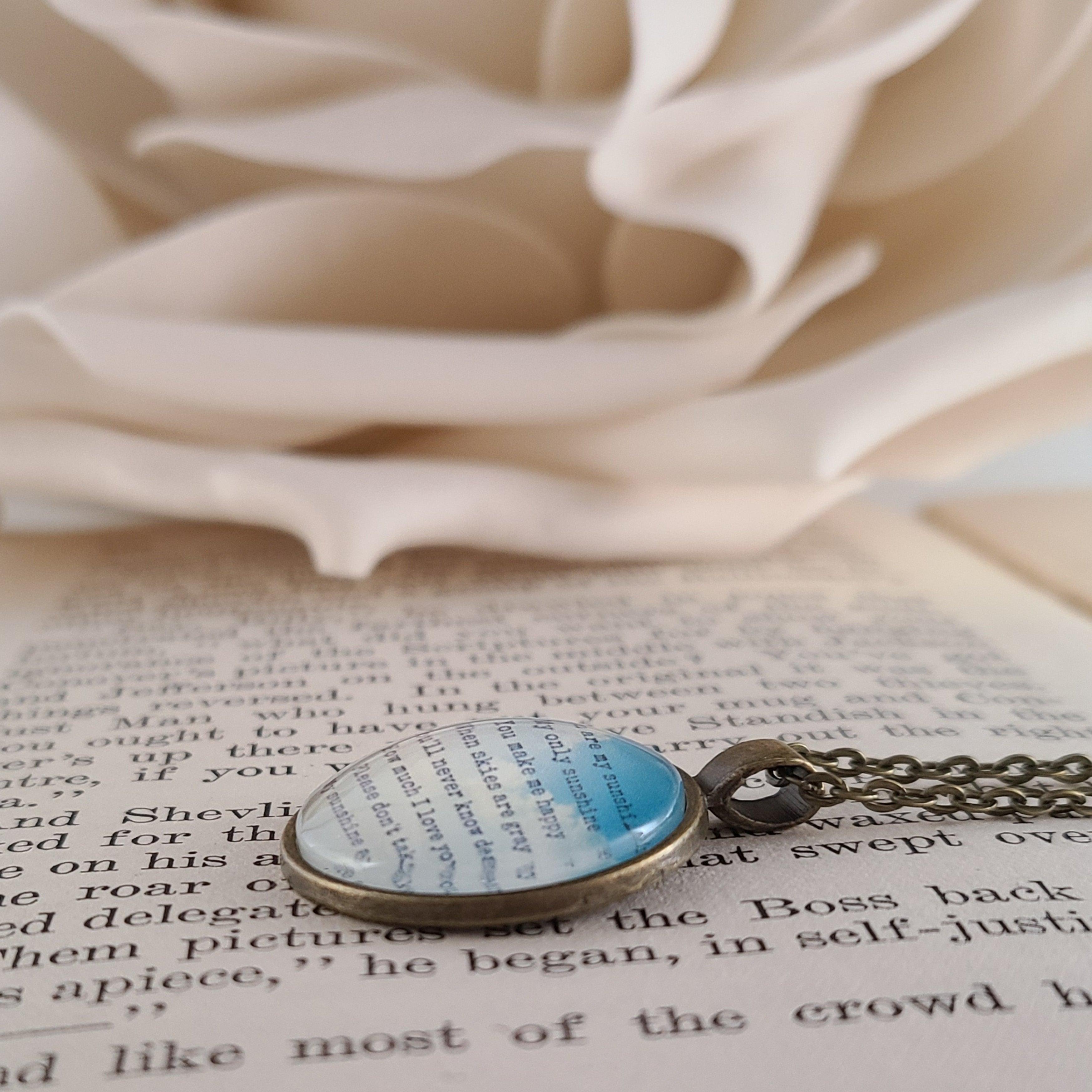 You Are My Sunshine Necklace or Keychain — Song Lyrics Memorial Gift Mother Daughter Gift